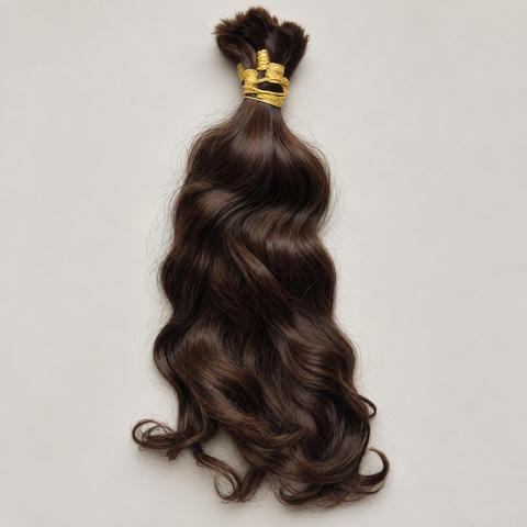 Cabelo castanho com ondas soltas, 40 cm, 130 g, brasileiro do Sul