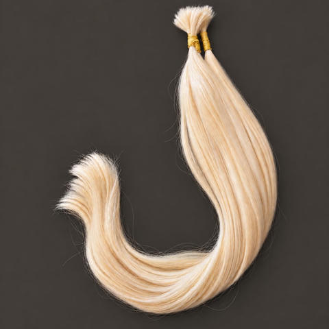 Cabelo loiro claríssimo levemente ondulado, 65 cm, 150 g, vietnamita