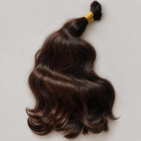 Cabelo Castanho Médio Claro levemente ondulado, 43cm, 100g, Brasileiro Regional